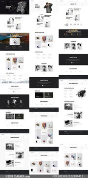 黑白簡潔風格網(wǎng)站圖文版式設計模板 打造極簡視覺體驗